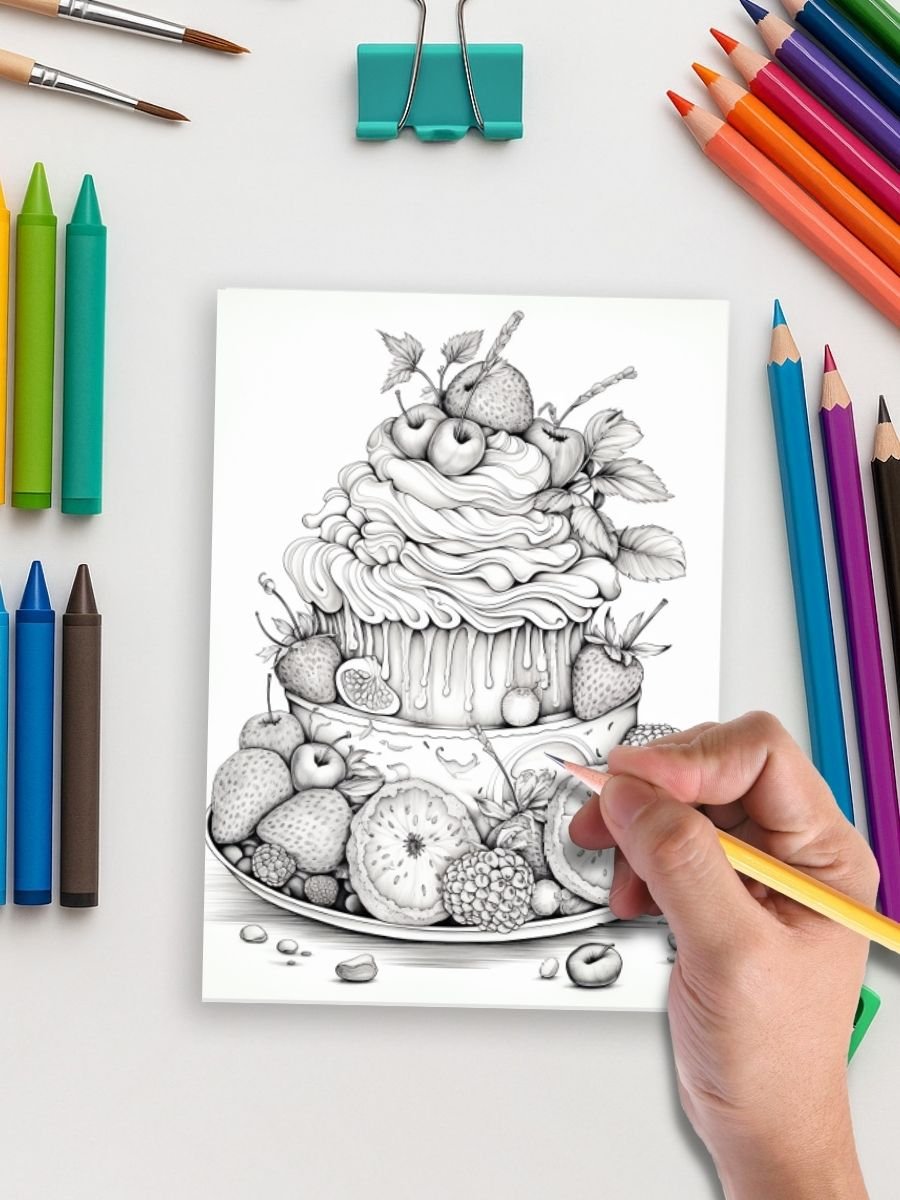 Food Fun – 200 Delicious Food-Themed Coloring Pages - Image 4